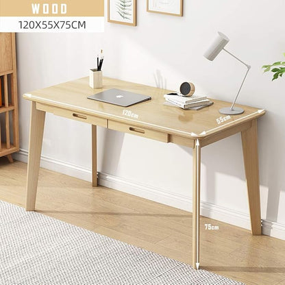 IOTXY Solid Wood Writing Desk - Home Office Workbench Desk with Drawer, Laptop Computer Work Study Table