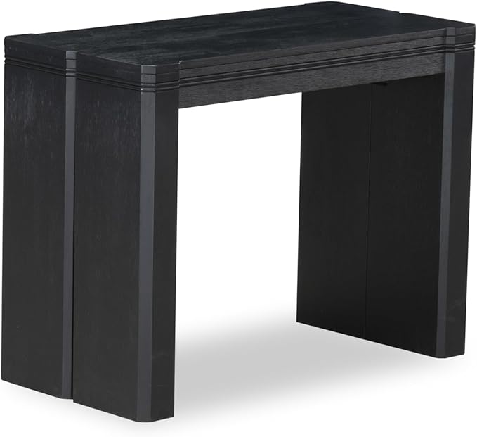 X12VE-0C6-50 - 14-Pc Dining Room Set a Rectangular Dining Table with a coffee Table and 12 Dark Gotham Grey Linen Fabric kitchen Chair, 39x120 Inch, Wire Brushed Black