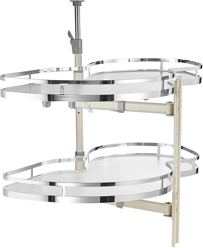 VEVOR Swing Right Blind Corner Cabinet, Pull Out Organizer for 36 inch Width Blind Cabinet, 2 Tier Height Adjustable Swing Tray, Soft Close Kitchen Cloud Blind Organizer, Right Open