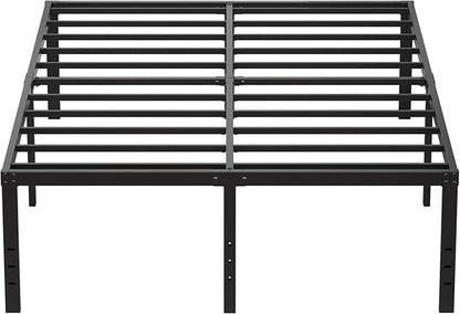 EMODA 20 Inch King Bed Frame No Box Spring Needed, Heavy Duty Tall Metal Platform with Large Storage Space, Noise Free, Easy Assembly, Black