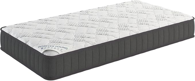 Ottomanson 9" Hybrid Twin Mattress - Rock Hard Feel - Made in USA - Individually Pocketed Coils & CertiPUR-US Foam - Fiberglass-Free - Bed in a Box