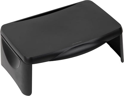 Mind Reader Lap Desk/Laptop Stand, Bed Tray, Folding Legs, Portable, Dorm, Plastic, 18.75" L x 11.25" W x 7.25" H, Black