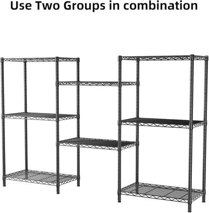 SINGAYE 4 Tier Storage Rack Wire Shelving Unit Shelves Metal for Pantry Closet Shelve Organization Kitchen Laundryroom 800Lbs Capacity 24" D x 14" W x 48" H Black