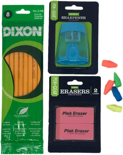 Combined Elementary School Supply Pack for Boys 26 Pieces , Kindergarten, 1st, 2nd, 3rd, 4th, 5th and 6th Grades