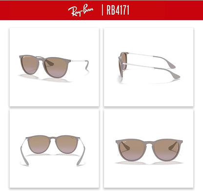 Ray-Ban RB4171 ERIKA Round Sunglasses For Women +BUNDLE with ACCESSORY EYEWEAR KIT