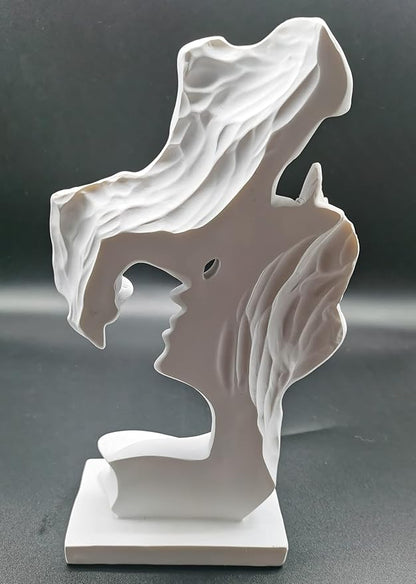 Kiss Statues,Resin Statue Ornaments, Abstract Style Sculptures, Valentine's Day, Living Room Dining Desk Decorations,Bookshelf Decorative Objects,Modern Home Decor(White)