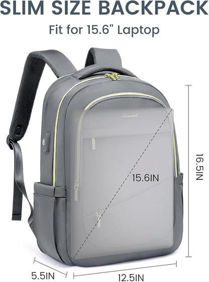 LOVEVOOK Laptop Backpack for Women, Slim Business Laptops Bag with Separate Computer Compartment Stylish Daypack for College Work Travel, Fits 15.6" Laptop