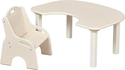 ECR4Kids Little Learner Table and Chair Set, Kids Furniture, White Wash