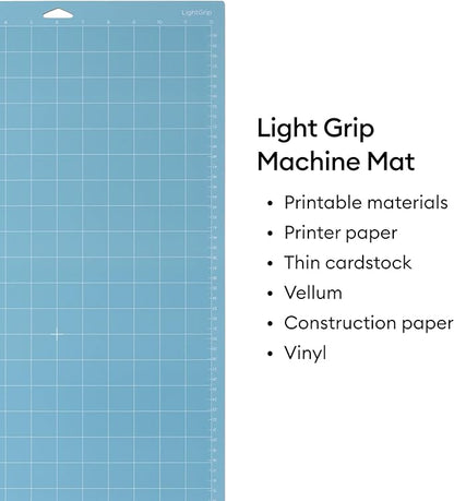 Cricut LightGrip Cutting Mats 12in x 24in, Reusable Cutting Mats for Crafts with Protective Film, Use with Printer Paper, Vellum, Light Cardstock & More for Cricut Explore & Maker (3 Count)