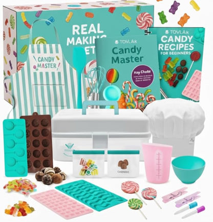 Tovla Jr Ultimate Real Candy Science Lab for Kids | Hands on STEM Experiment Kit with Real Candy Making Tools and Step by Step Visual Guides | Ages 6 to 12 | Gummies, Chocolates and More