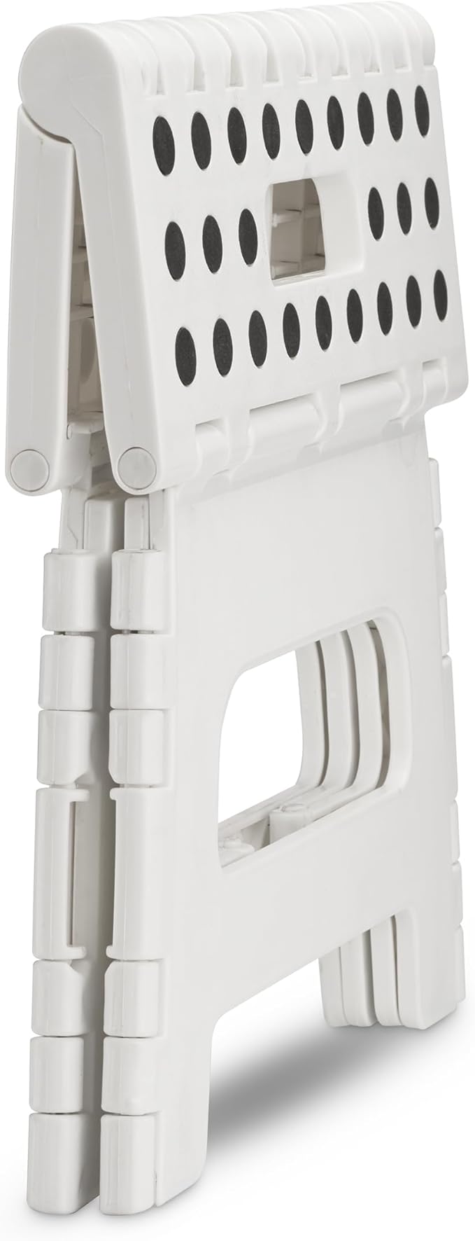 Handy Laundry - Folding Step Stool - Sturdy Enough Collapsible Stool to Support Adults and Safe Enough for Kids - Opens Easy with One Flip - Great for Kitchen, Bathroom or Bedroom (White - 8 Inch)