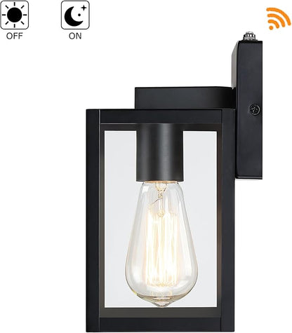 9 Inch Outdoor Wall Light Dusk to Dawn,2 Pack Outdoor Lanterns for Porch,Small Outdoor Sconce Lights with Sensor,Photocell Wall Lantern for Porch Patio Garage Outdoor Lighting