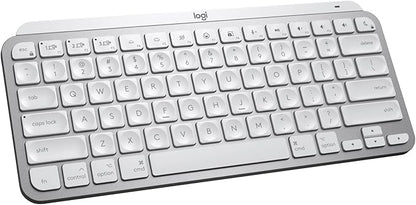 Logitech MX Keys Mini for Mac Minimalist Wireless Keyboard, Compact, Bluetooth, Backlit Keys, USB-C, Tactile Typing, Compatible with MacBook Pro,MacBook Air,iMac,iPad - Pale Grey