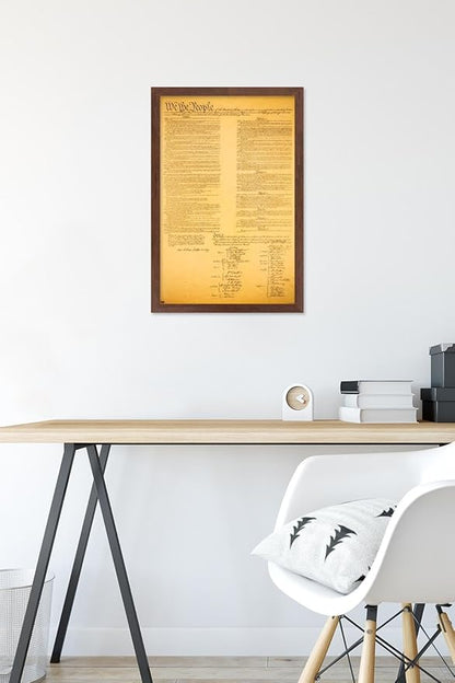 Trends International The Constitution Wall Poster, 14.725" x 22.375", Mahogany Framed Version