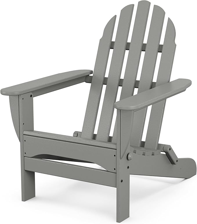 POLYWOOD AD5030GY Classic Folding Adirondack, Slate Grey
