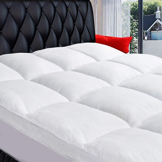 COONP King Mattress Topper, Extra Thick Pillowtop, Cooling Plush Mattress Pad Cover Cotton Top Bed Topper Protector with 8-21 Inch Deep Pocket