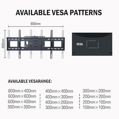 FORGING MOUNT Long Extension TV Mount, Heavy Duty Dual Arm Full Motion TV Wall Mount Bracket with 43 inch Long Arm,Fits 50 to 90 Inch LCD, OLED 4K Flat/Curve TVs, Holds up to 165 lbs,VESA800x400mm