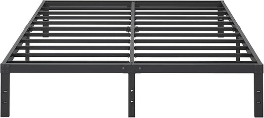 10 Inch King Size Bed Frame, Platform Metal Bed Frame King Heavy Duty Steel Slat Mattress Foundation, No Box Spring Needed, Easy Assembly, Noise-Free, Black