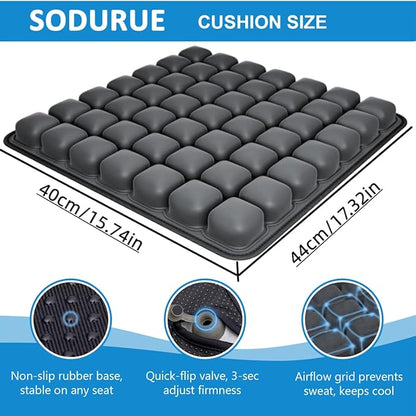 Sodurue Travel Cushion Airplane seat,Airplane seat Cushion for Long Flights,Press Type air Inflatable Wheelchair seat Cushion for Car,Office,Stadium,Ergonomic Comfort Support,Heavy Duty (49 Air Bag)
