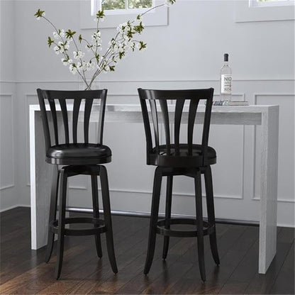 Hillsdale Savana Wood Bar Height Kitchen Stool, 29.5" High, Black