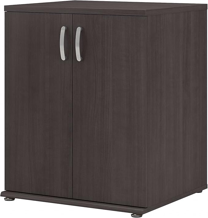 Bush Business Furniture Universal Floor Cabinet with Doors, Vertical Office Storage Unit with Adjustable Shelving for Workspace, Storm Gray