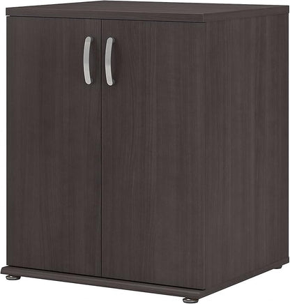 Bush Business Furniture Universal Floor Cabinet with Doors, Vertical Office Storage Unit with Adjustable Shelving for Workspace, Storm Gray