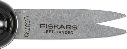 Fiskars 5" Left-Handed Pointed-Tip Scissors for Kids Ages 4-7, Scissors for School or Crafting, Back to School Supplies, Black