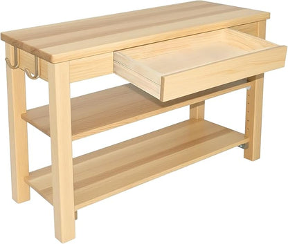 Wood Shoe Bench Entryway with Drawer: 2-Tiers Wooden Storage Shoe Rack with Bench Seat, Compact Mid-Century Modern Design for Entryway, Hallway, Closet, Front Door Entrance, Foyer