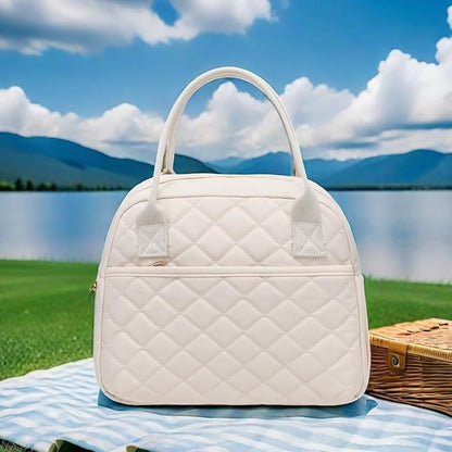 CAMTOP Lunch Box for Women Insulated Lunch Bag Lunchbox Cooler Thermal Leakproof Quilted Reusable Lunch Tote Bag for Work School Travel Picnic