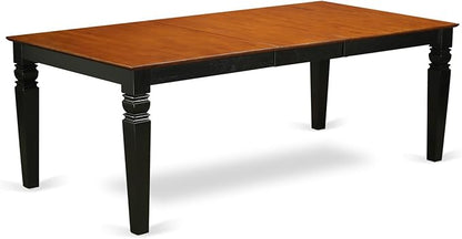 East West Furniture LGDA5-BCH-W 5 Piece Modern Dining Table Set Includes a Rectangle Wooden Table with Butterfly Leaf and 4 Dining Chairs, 42x84 Inch, Black & Cherry