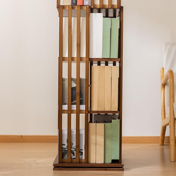 6 Tier Book Shelf,Modern Bookshelves Organizer,Walnut