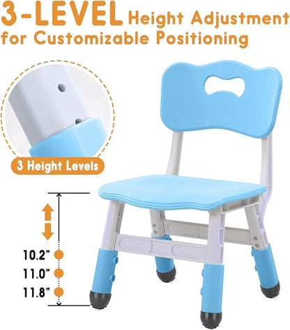 Kid Chairs Indoor 3 Level Adjustable Suitable for Children Age 2-6. Toddler Chairs Maximum Load-Bearing 220LBS for Family Classroom and Nursery Kids Activity Chair Set