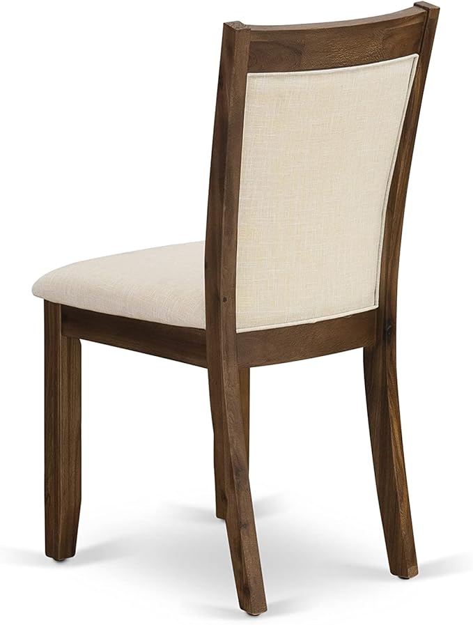 East West Furniture X777MZN32-9 9 Piece Dining Room Set Includes a Rectangle Kitchen Table with X-Legs and 8 Light Beige Linen Fabric Parson Dining Chairs, 40x72 Inch, Multi-Color