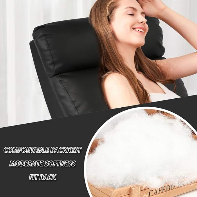 BestMassage | Recliner Chair | with 2 Point Massage Function | Black | with Lumbar Support, Adjustable Push Back, Wide Armrests, Footrest & Padded Seat | Easy Assembly | for Living Room, Home Theatre