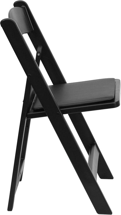 Flash Furniture Hercules Series Folding Chairs for Weddings and Formal Events, Stackable Commercial Event Seats with 1,000-lb. Static Weight Capacity, Set of 4, Black