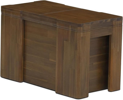 X02DA-208-12 - 5-Pc Kitchen Table Set includes an Extendable Rectangle Kitchen Table, 2 Polyester Fabric Dining Chairs and 2 Modern Benches, 39x120 Inch, Antique Walnut