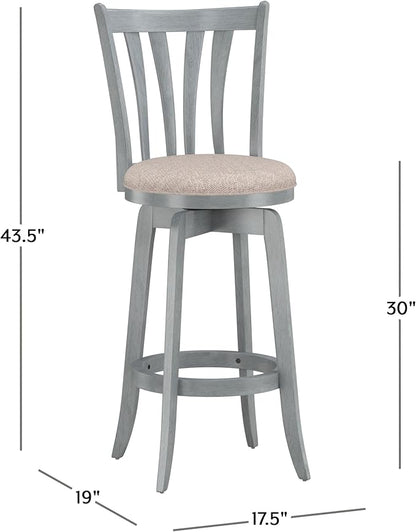 Hillsdale Furniture Savana Wood Bar Height Stool, 30" high, Blue Wire Brush