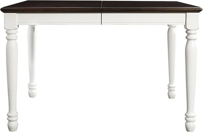 Crosley Furniture Shelby 6-Piece Traditional Dining Table Set for 7 with 4 Chairs and a Wood Bench, Distressed White