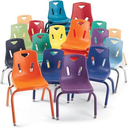 Jonti-Craft Berries 8142JC1112 Stacking Chair with Chrome-Plated Legs, 12" Height, Navy