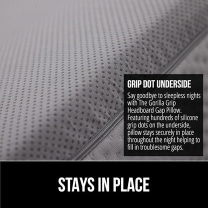 Gorilla Grip Bed Sheet Straps and Headboard Gap Pillow, Sheet Fasteners 8 Pack Black, Easy Install Sheet Suspenders, Headboard Gap Pillow Size King Gray, Dense Foam Wedge, 2 Item Bundle