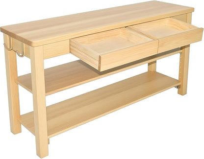 Wood Shoe Bench Entryway with Drawer: 2-Tiers Wooden Storage Shoe Rack with Bench Seat, Compact Mid-Century Modern Design for Entryway, Hallway,Closet,Front Door Entrance,Foyer Natural 39.3"
