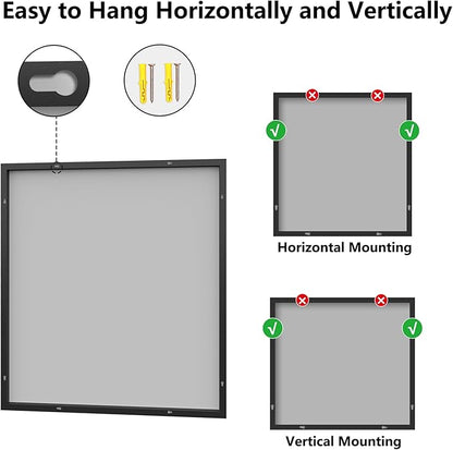 Bathroom Mirror 36"x40" Matte Black Rectangle Bathroom Wall Mirror for Over Sink, Modern Large Vanity Mirror, HD Tempered Glass, Anti-Rust Aluminum Alloy Frame, for Living Room, Bedroom, Entryway