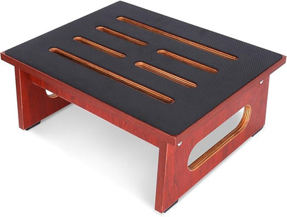 One Step Stool for Adults Seniors with Non-Slip Rubber Step Surface, 6.9" Heavy Duty Wood Stepping Stool with 450 LB Capacity Bed Steps for High Beds, Bathroom, Bedroom, Kitchen & Kids Bedside Support