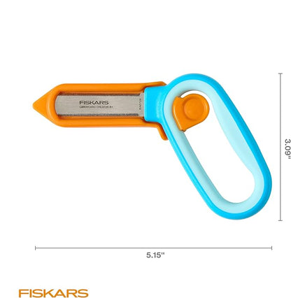 Fiskars Kids Cardboard Creator – Safer Cardboard Cutting Tool with Ergonomic SoftGrip Handle, For Craft and School Supplies, 5 inches