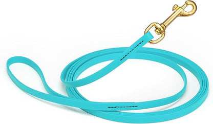 Viper Biothane K9 Working Dog Leash Waterproof Lead for Tracking Training Schutzhund Odor-Proof Long Line with Solid Brass Snap for Puppy Medium and Large Dogs, 20ft Sky Blue