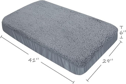 Dog Bed Covers Replacement Washable, 41 x 29 inch(Cover Only), Waterproof Dog Bed Covers Soft Puppy Pet Bed Cover, Grey