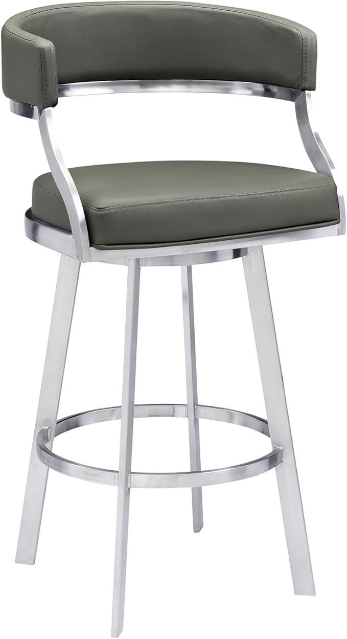 Saturn Bar Stool, 26" Counter Height, Gray