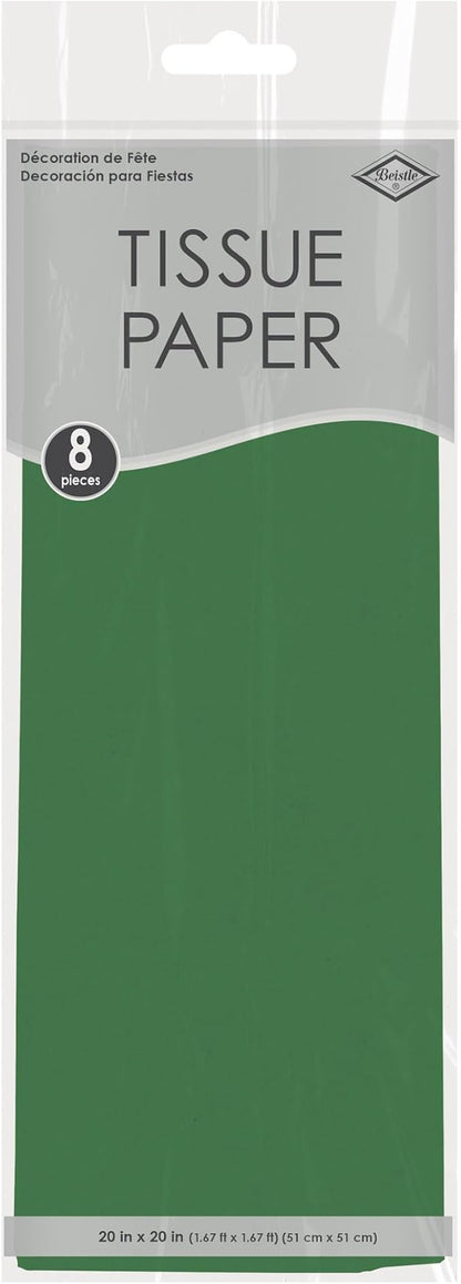 Beistle Green Tissue Paper Sheets – 96 Pack, Bulk Square Craft Tissue, Gift Wrapping for Bags, Boxes, DIY Crafts, Packaging Filler for Retail Displays, Shipping, Parties & Decorative Use, 20” x 20”