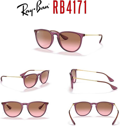 Ray-Ban RB4171 ERIKA Round Sunglasses For Women +BUNDLE with ACCESSORY EYEWEAR KIT
