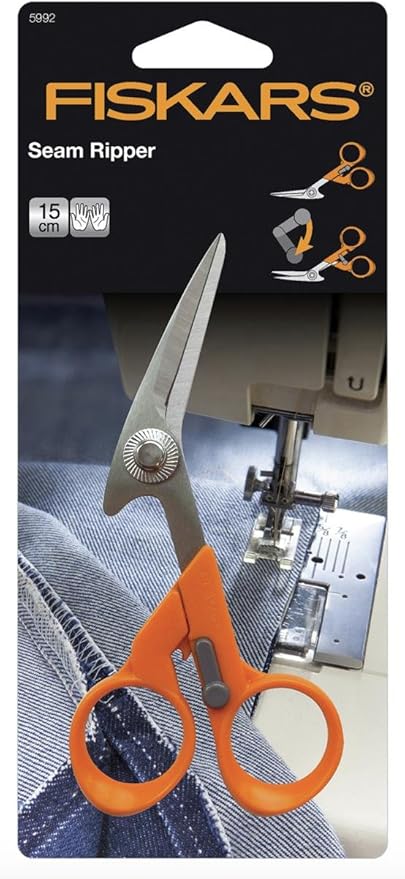 Fiskars 199800-1001RazorEdge Fabric Shears/Seam Ripper for Tabletop Cutting , 5 Inch